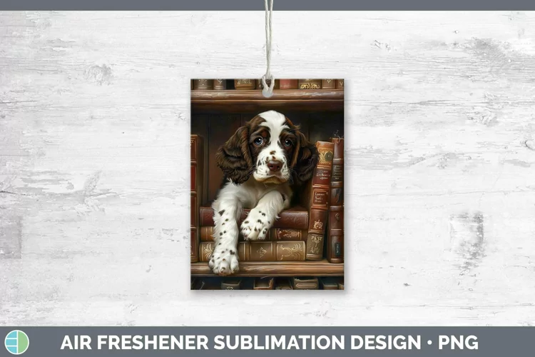 3D Books English Springer Spaniel Air Freshener Sublimation