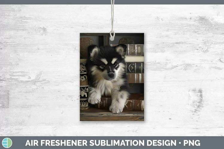3D Books Finnish Lapphund Air Freshener Sublimation Car Fres