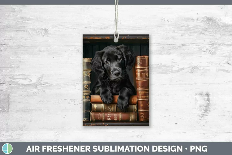 3D Books Flat-Coated Retriever Air Freshener Sublimation Car