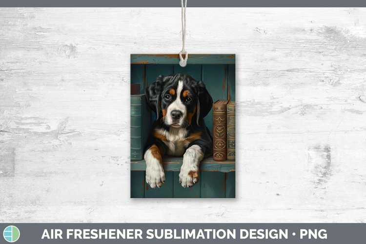 3D Books Greater Swiss Mountain Air Freshener Sublimation Ca