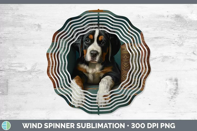 3D Books Greater Swiss Mountain Dog Wind Spinner Sublimation