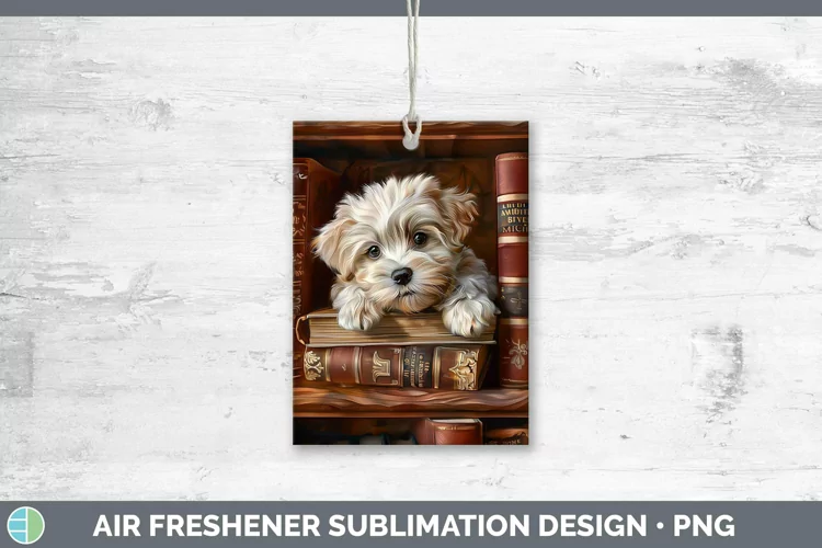 3D Books Havanese Air Freshener Sublimation Car Freshener De