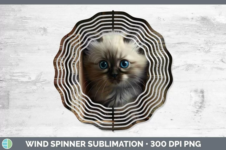 3D Books Himalayan Cat Wind Spinner Sublimation Spinner Desi