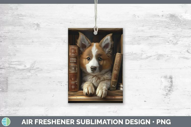 3D Books Icelandic Sheepdog Air Freshener Sublimation Car Fr