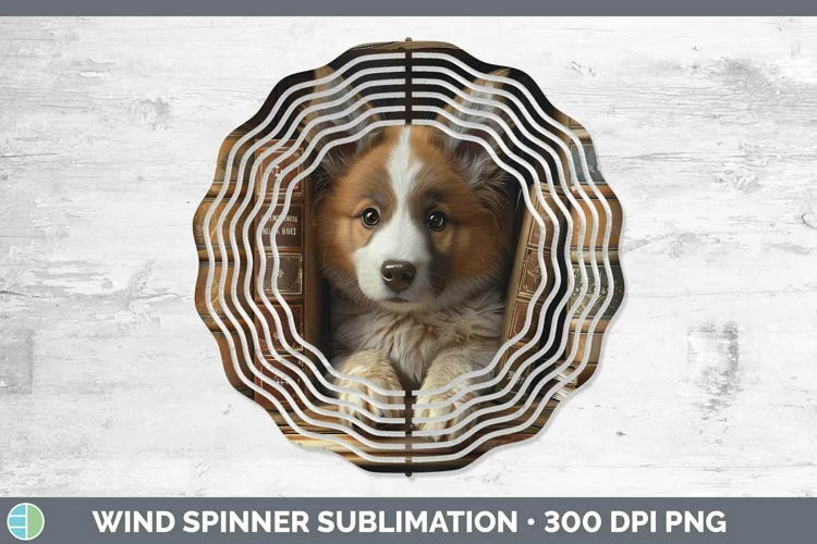 3D Books Icelandic Sheepdog Dog Wind Spinner Sublimation Spi