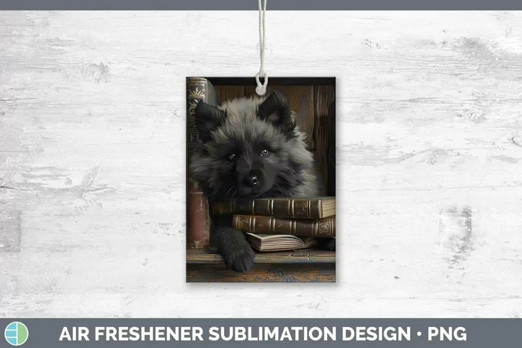 3D Books Keeshond Air Freshener Sublimation Car Freshener De