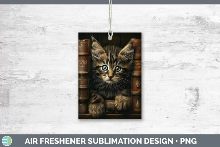 3D Books Maine Coon Air Freshener Sublimation Car Freshener