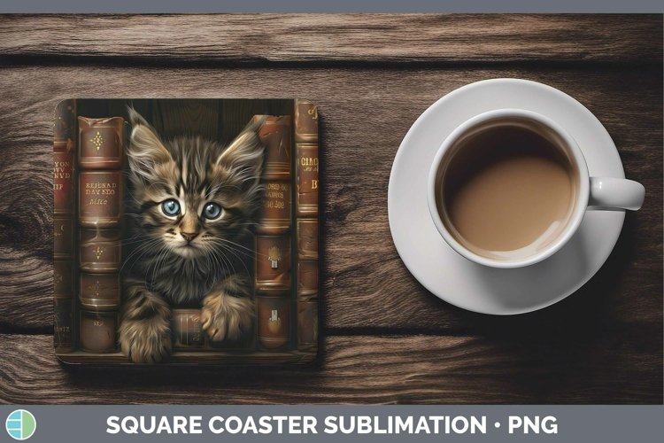 Gorgeous3D Books Square Coaster design.