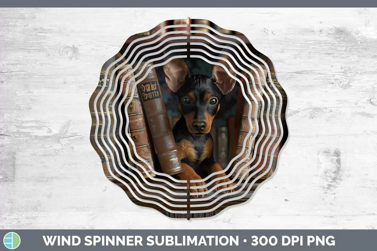 3D Books Manchester Terrier Dog Wind Spinner Sublimation Spi