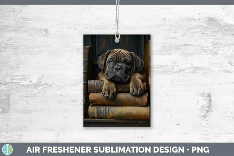 3D Books Mastiff Air Freshener Sublimation Car Freshener Des