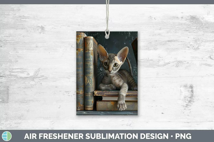 3D Books Oriental Shorthair Air Freshener Sublimation Car Fr