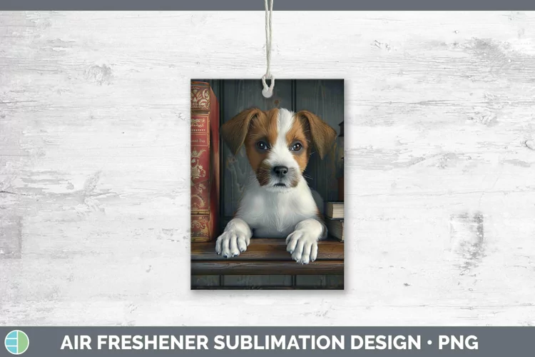 3D Books Parson Russell Terrier Air Freshener Sublimation Ca