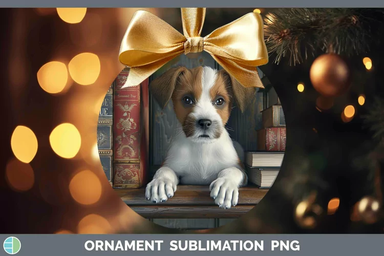 3D Books Parson Russell Terrier Dog Ornament Sublimation Bau