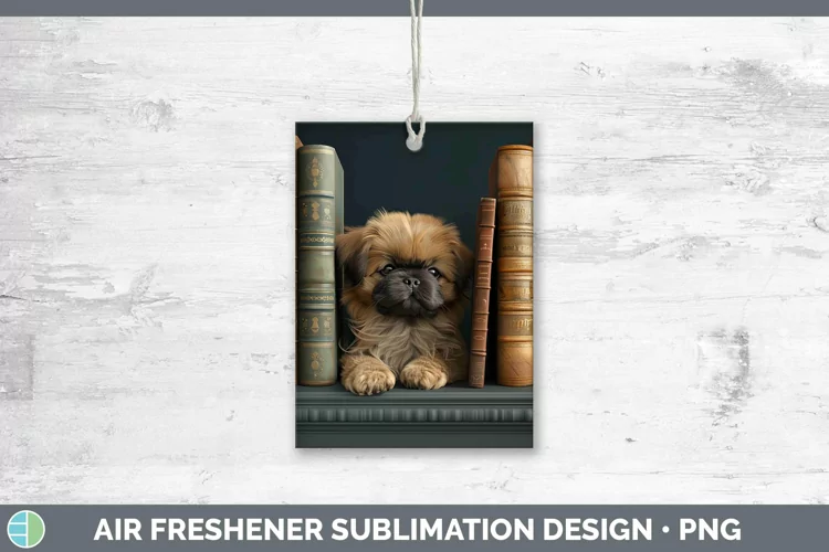 3D Books Pekingese Air Freshener Sublimation Car Freshener D