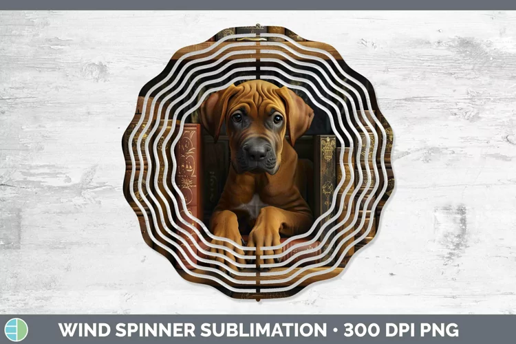3D Books Rhodesian Ridgeback Dog Wind Spinner Sublimation Sp