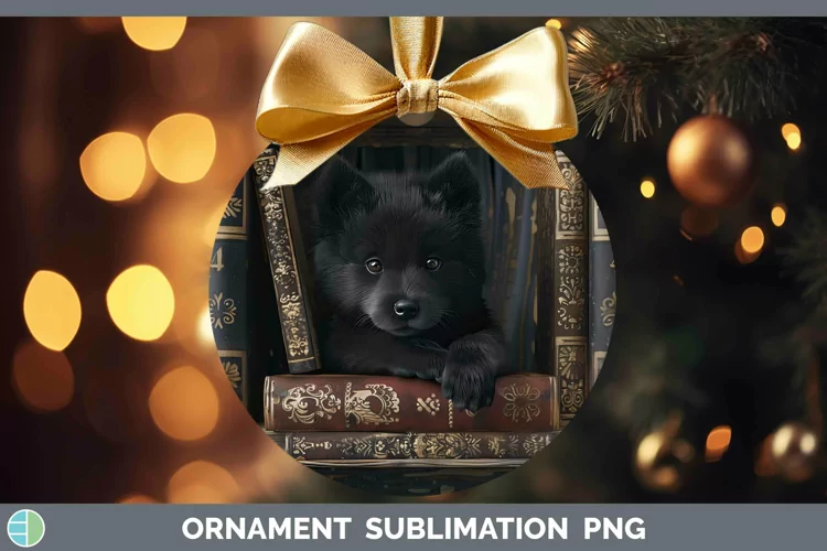 3D Books Schipperke Dog Ornament Sublimation Bauble Designs