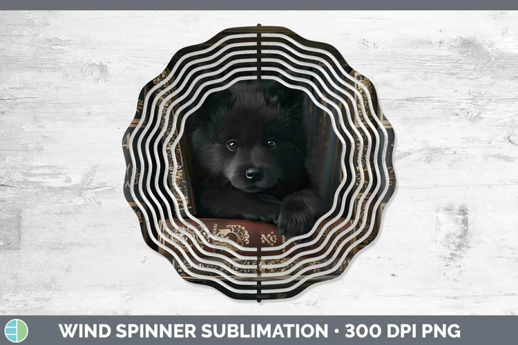 3D Books Schipperke Dog Wind Spinner Sublimation Spinner Des
