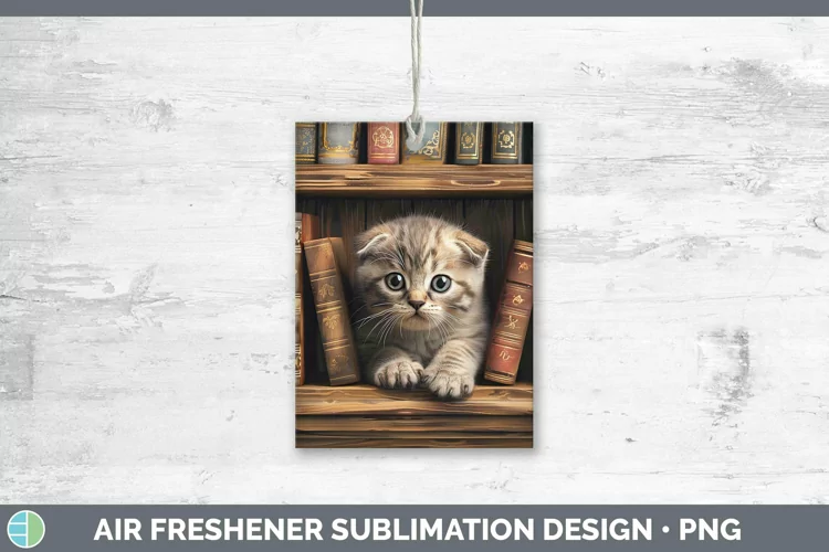 3D Books Scottish Fold Air Freshener Sublimation Car Freshen