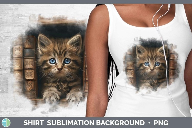 3D Books Siberian Cat Shirt Sublimation Sublimation Backgrou