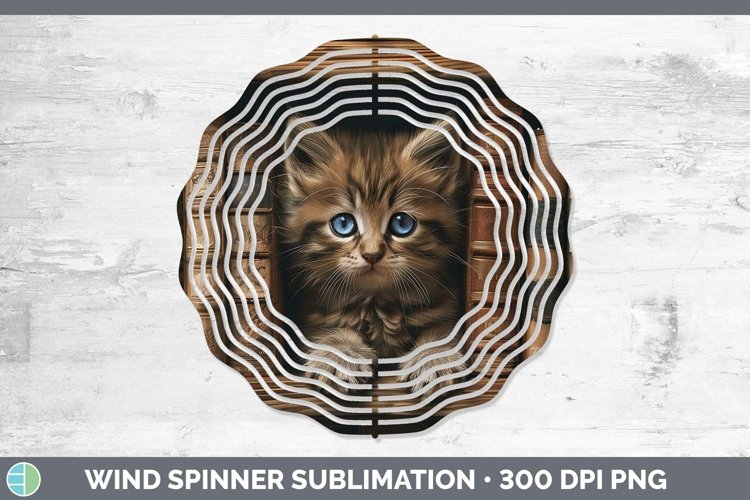 3D Books Siberian Cat Wind Spinner Sublimation Spinner Desig