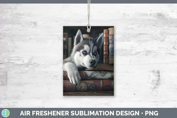 3D Books Siberian Husky Air Freshener Sublimation Car Freshe