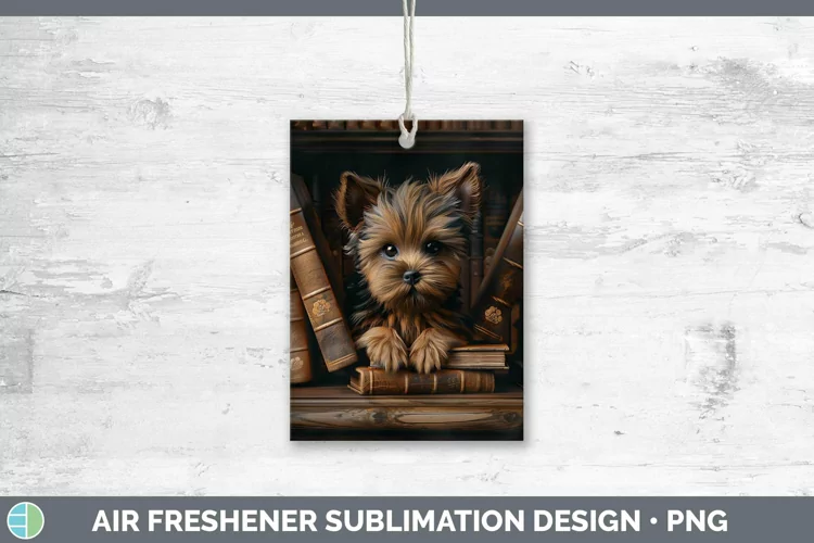 3D Books Silky Terrier Air Freshener Sublimation Car Freshen