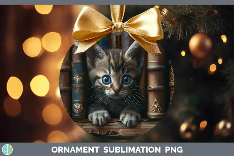 3D Books Singabura Cat Ornament Sublimation Bauble Designs