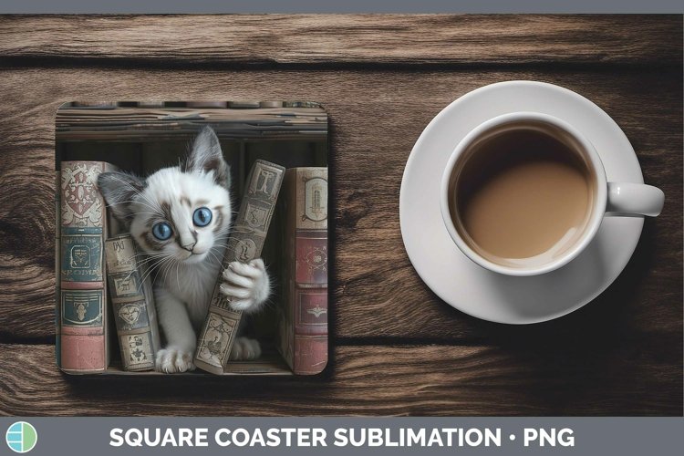 Gorgeous3D Books Square Coaster design.