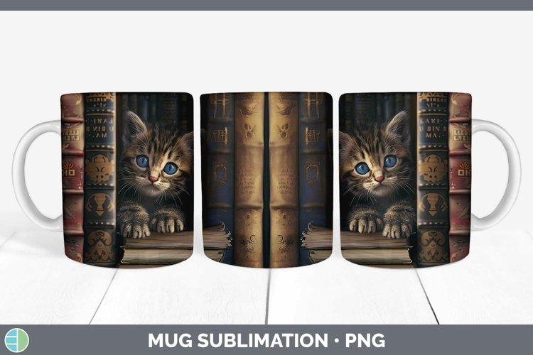 3D Books Sokoke Cat Mug Wrap Sublimation Coffee Cup Designs