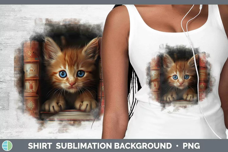 3D Books Somali Cat Shirt Sublimation Sublimation Background