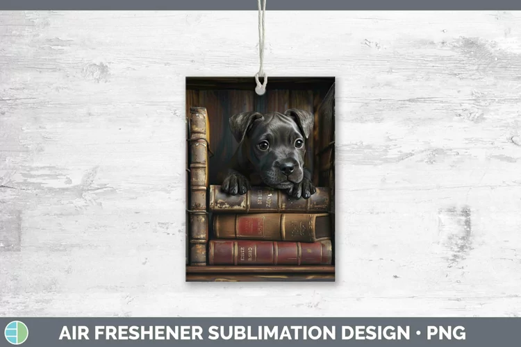 3D Books Staffordshire Bull Terrier Air Freshener Sublimatio
