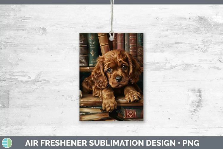 3D Books Sussex Spaniel Air Freshener Sublimation Car Freshe