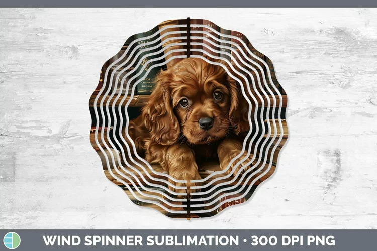 3D Books Sussex Spaniel Dog Wind Spinner Sublimation Spinner