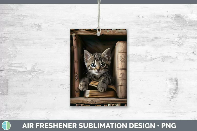 3D Books Tabby Air Freshener Sublimation Car Freshener Desig