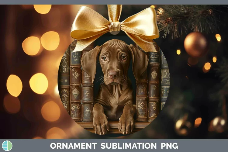 3D Books Vizsla Dog Ornament Sublimation Bauble Designs