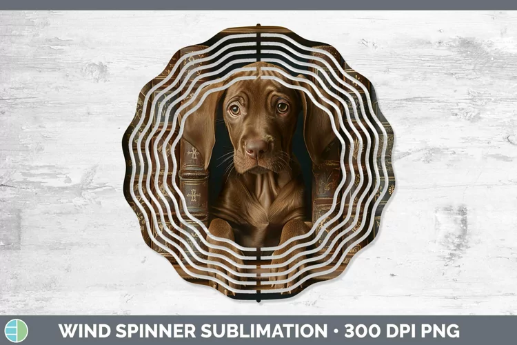 3D Books Vizsla Dog Wind Spinner Sublimation Spinner Designs