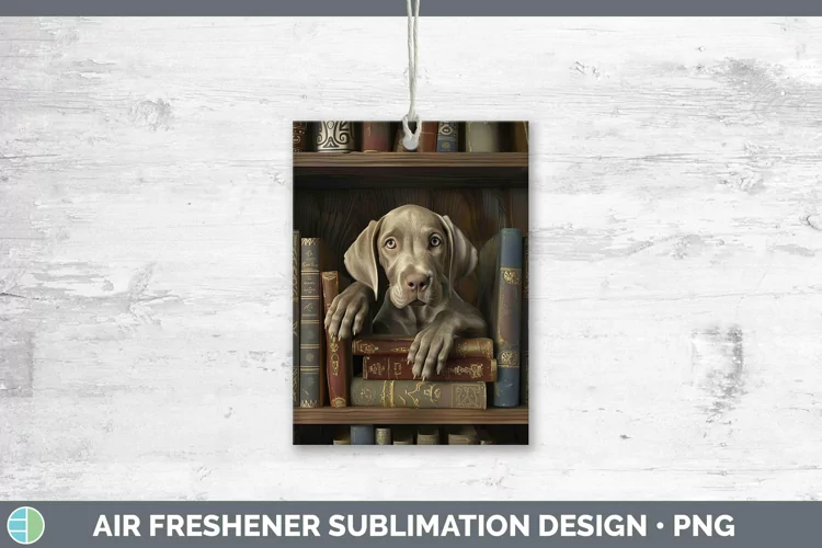 3D Books Weimaraner Air Freshener Sublimation Car Freshener