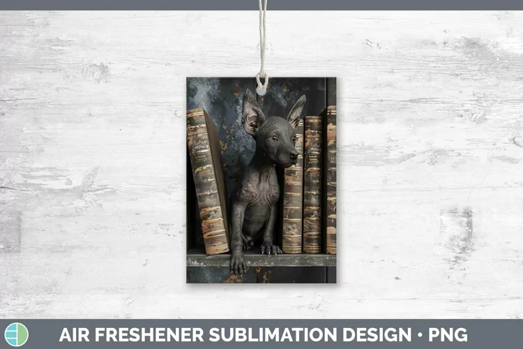 3D Books Xoloitzcuintli Air Freshener Sublimation Car Freshe