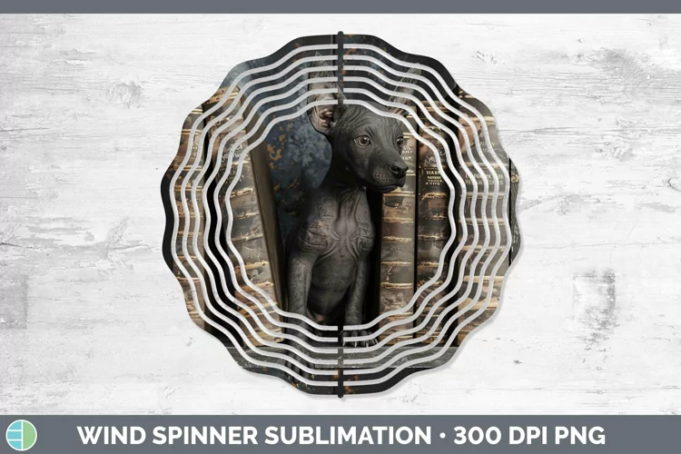 3D Books Xoloitzcuintli Dog Wind Spinner Sublimation Spinner