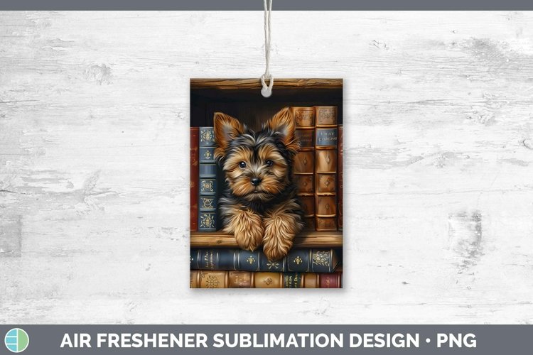3D Books Yorkshire Terrier Air Freshener Sublimation Car Fre