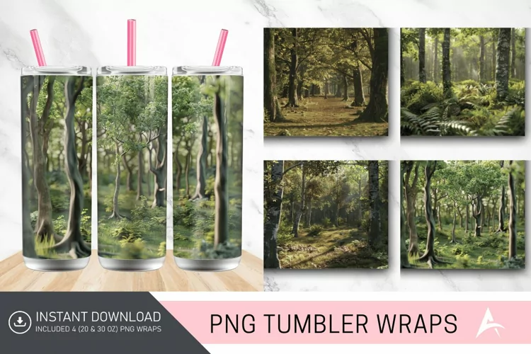 3D British Woodland Tumbler wrap