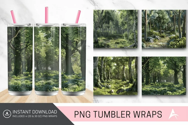 3D British Woodland Tumbler wrap