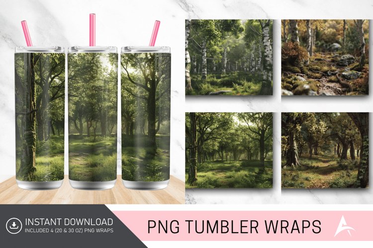3D British Woodland Tumbler wrap example image 1