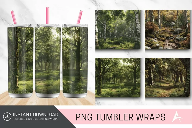3D British Woodland Tumbler wrap