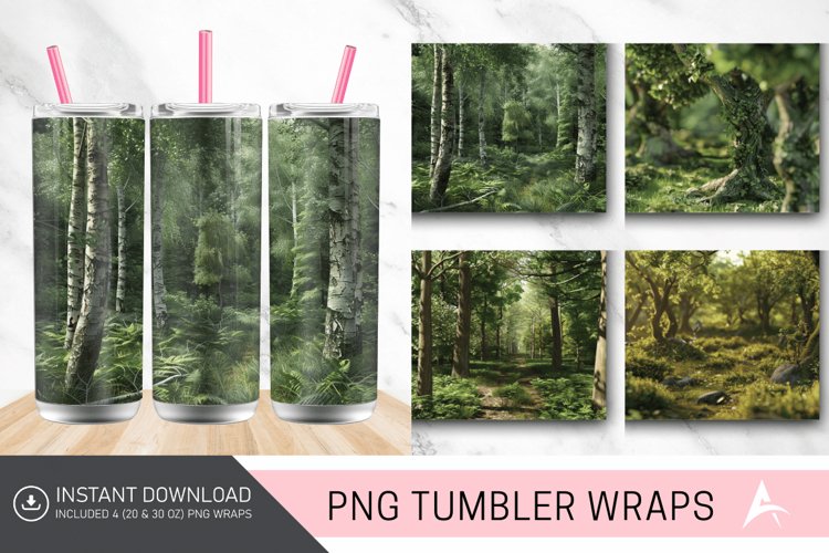 3D British Woodland Tumbler wrap example image 1