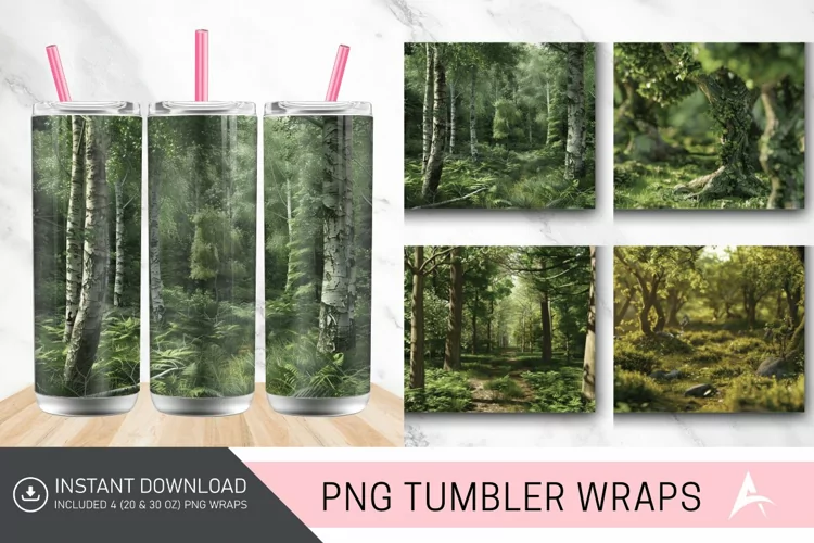 3D British Woodland Tumbler wrap