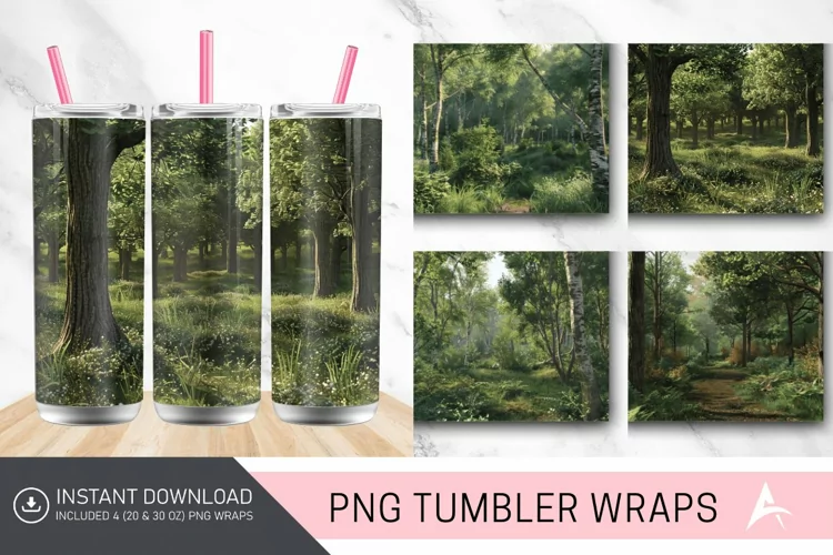 3D British Woodland Tumbler wrap