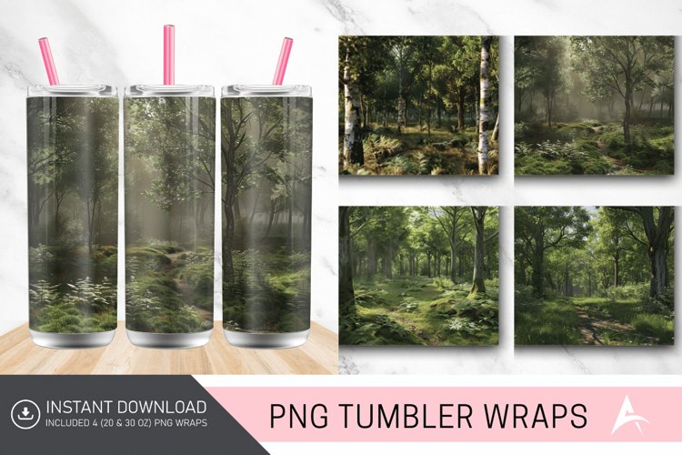 3D British Woodland Tumbler wrap example image 1