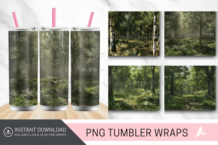 3D British Woodland Tumbler wrap