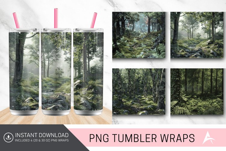 3D British Woodland Tumbler wrap example image 1